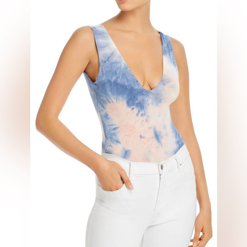 FORE Women’s Bodysuit - Plunge, Thong - Tie Dye: Pink & Blue - L - Like New